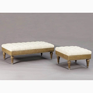 Frank Furniture Modern Living Room Nail Embellished Ottoman Storage Bench Hidden Ottoman