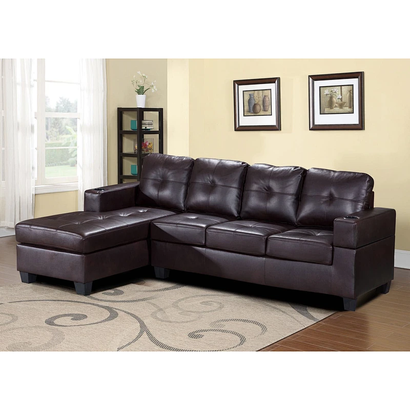 China Factory price living room Modern furniture Black Air leather or fabric sectional corner Chesterfield sofa