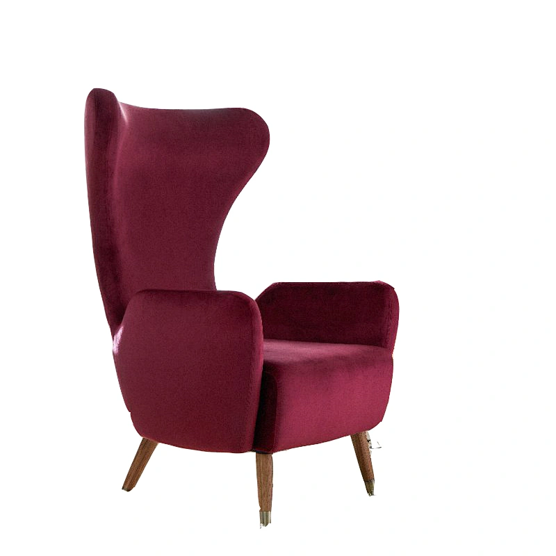 Living room furniture hot selling Red comfortable high back low foot high quality chair