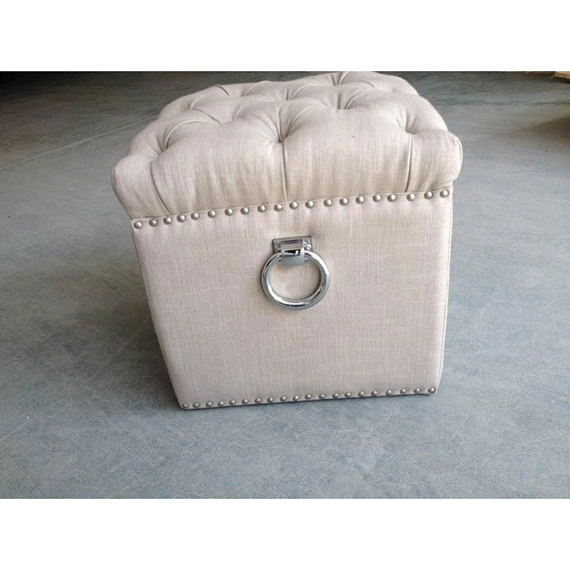 High Quality Modern Style Grey Linen Material  Ottoman&Bench For Living Room