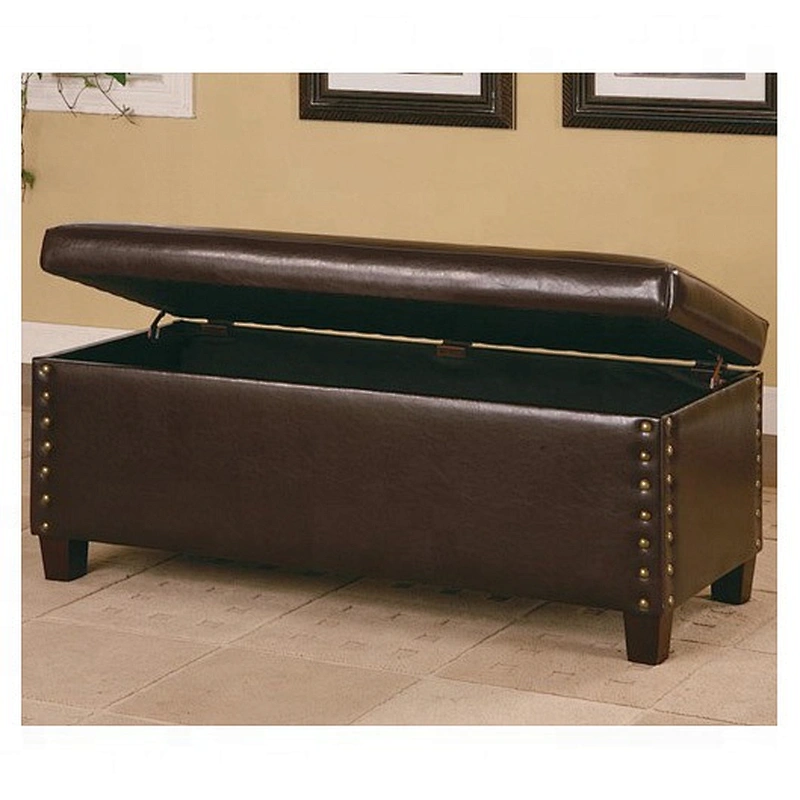 Hot Sale High Quality Modern Style Blue Linen Material  Ottoman&Bench With Storage Space For Living Room