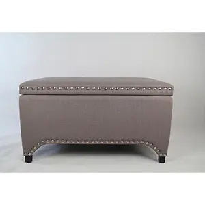 Best supplier Grey Solid Color Linen velvet fabric fashion ottoman table storage ottoman