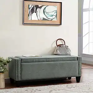 Comfortable luxury short plush fabric with beautiful bubble design High quality living room storage bench ottoman
