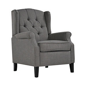 New Model Red Linen High Back Sofa Chair With Buttons For Living Room