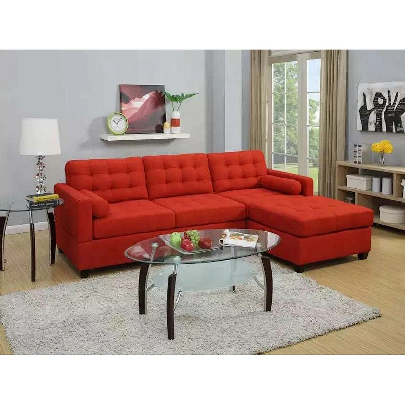 Modern style red hot sale comfort sponge with healthy and reasonable backrest design Living Room corner sofa