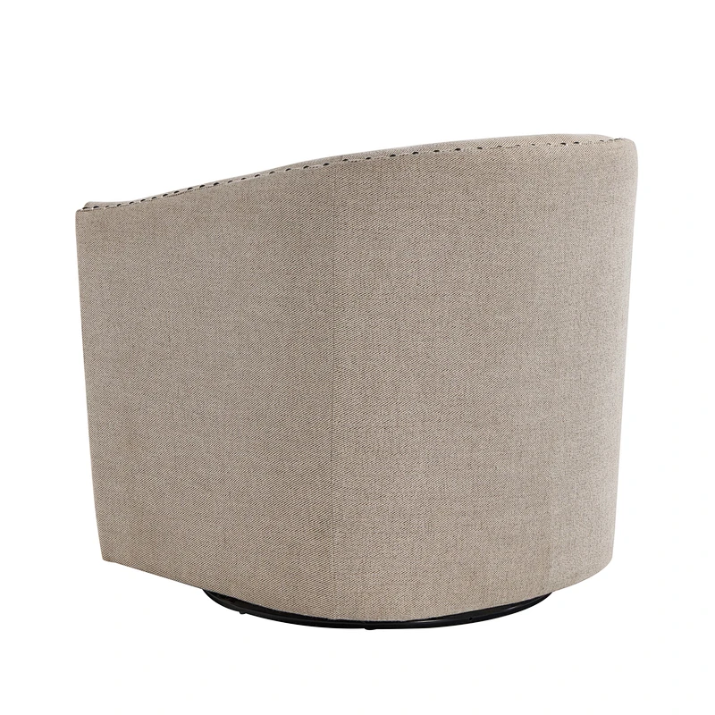 2019 hot selling furniture Modern round simple beige backrest with armrests rotating living room seat chair