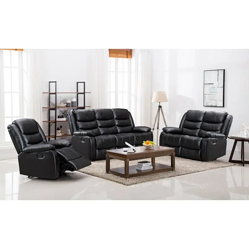 Frank Furniture Wholesale Recliner Leather Sofa Chair Glider Rocker Two Tone Patchwork Recliner Sofa Set