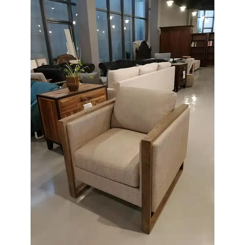 Frank Furniture New Model European Style Sofa Chair Comfortable Push Chair Velvet Fabric Accent Lounge Chair