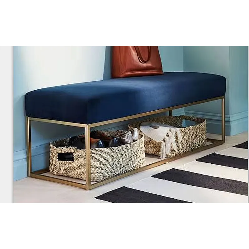 2019 Newest custom made modern style beautiful simple and elegant metal foot bench ottoman