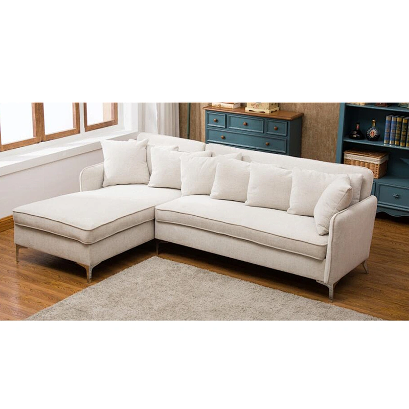 Frank furniture sectional wholesale living room corner sofa set with ottoman L shaped  European  American style sofa