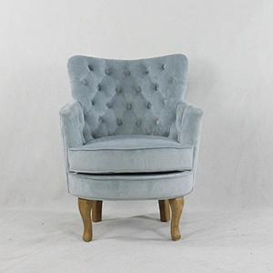 Modern cute style comfortable flannel with healthy pull buckle design wooden living room single chair