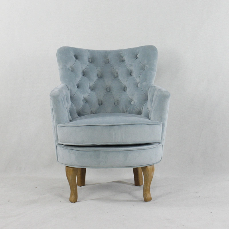 Modern cute style comfortable flannel with healthy pull buckle design wooden living room single chair