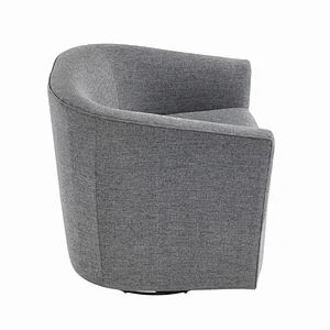 2019 hot selling furniture Modern round simple Dark grey fabric backrest with armrests rotating living room seat chair