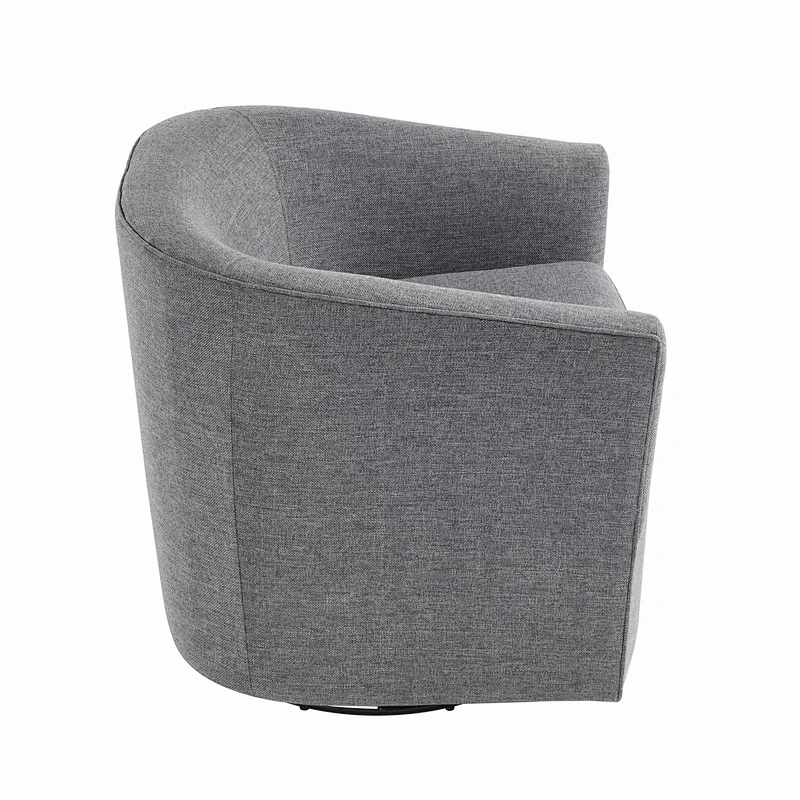 2019 hot selling furniture Modern round simple Dark grey fabric backrest with armrests rotating living room seat chair