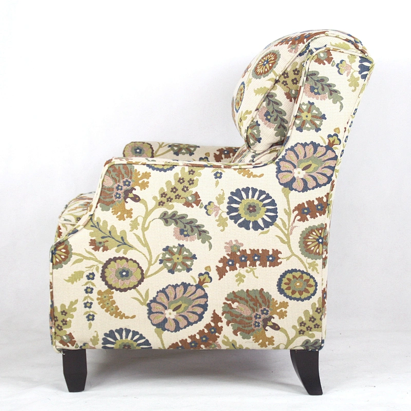Professional china factory armchair single sofa chair with floral fabric home furniture chair