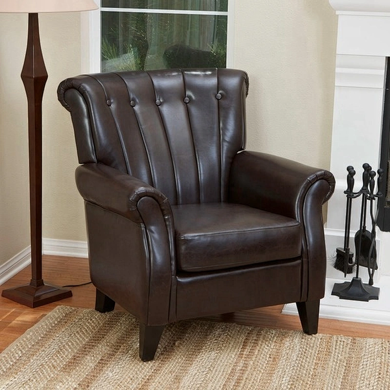 Frank furniture fancy office chair wholesale leather leisure chair for living room and TV room chesterfield sofa chair