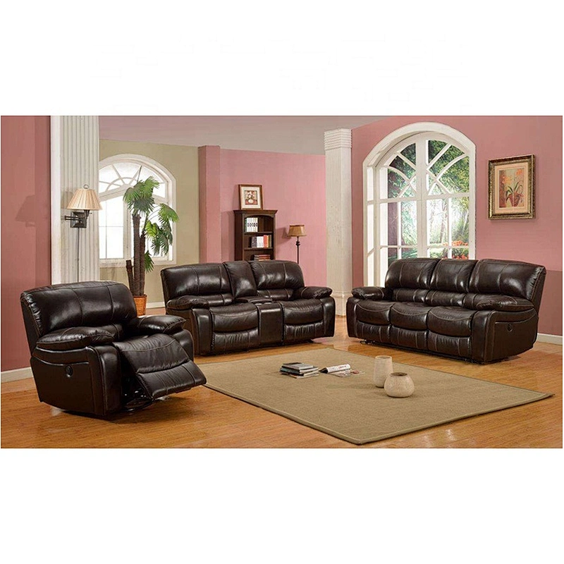 Factory design leather recliner wholesale power recliner sectional sofa set with fashion style