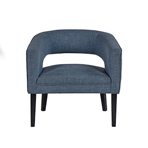 Modern Design Leisure Fabric Lounge Chair Dining Chair with Wooden Base Four Legs for Hotel