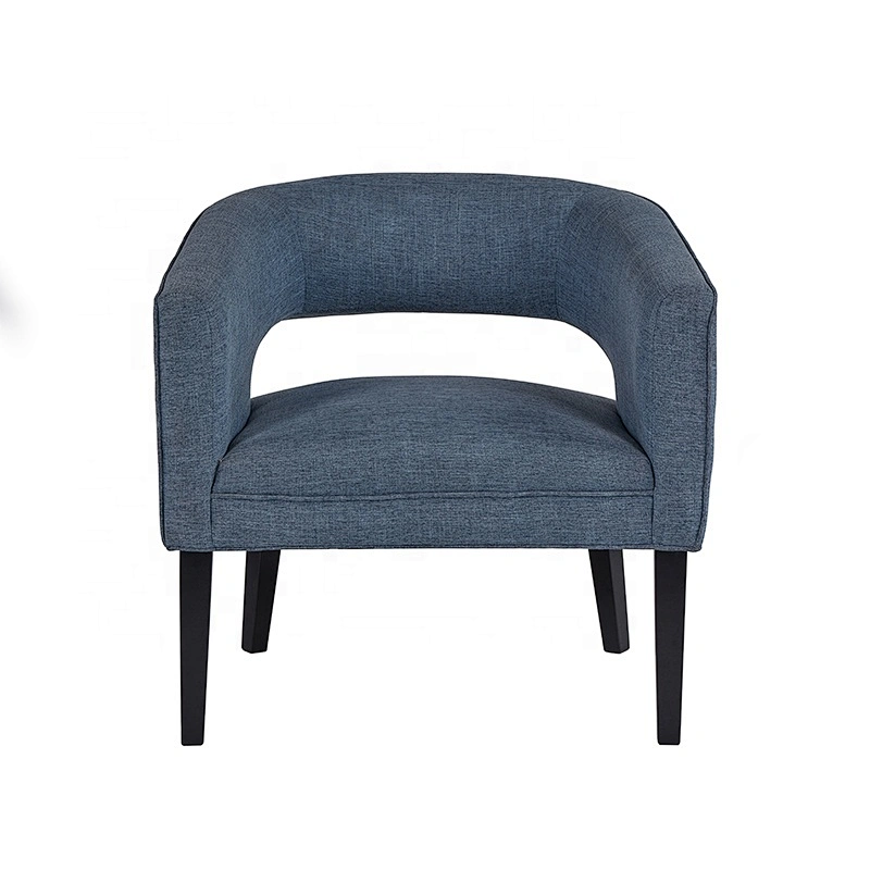Modern Design Leisure Fabric Lounge Chair Dining Chair with Wooden Base Four Legs for Hotel