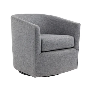 2019 hot selling furniture Modern round simple Dark grey fabric backrest with armrests rotating living room seat chair
