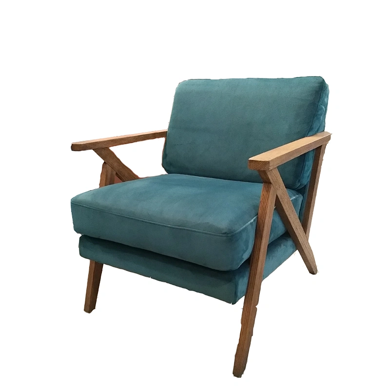Frank furniture wholesale living room furniture set armrest  velvet fabric wooden KD leisure accent dining chair
