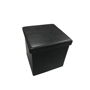 China manufacturer New livingroom furniture Modern fashion PU/PVC Leather square folding storage ottoman stool