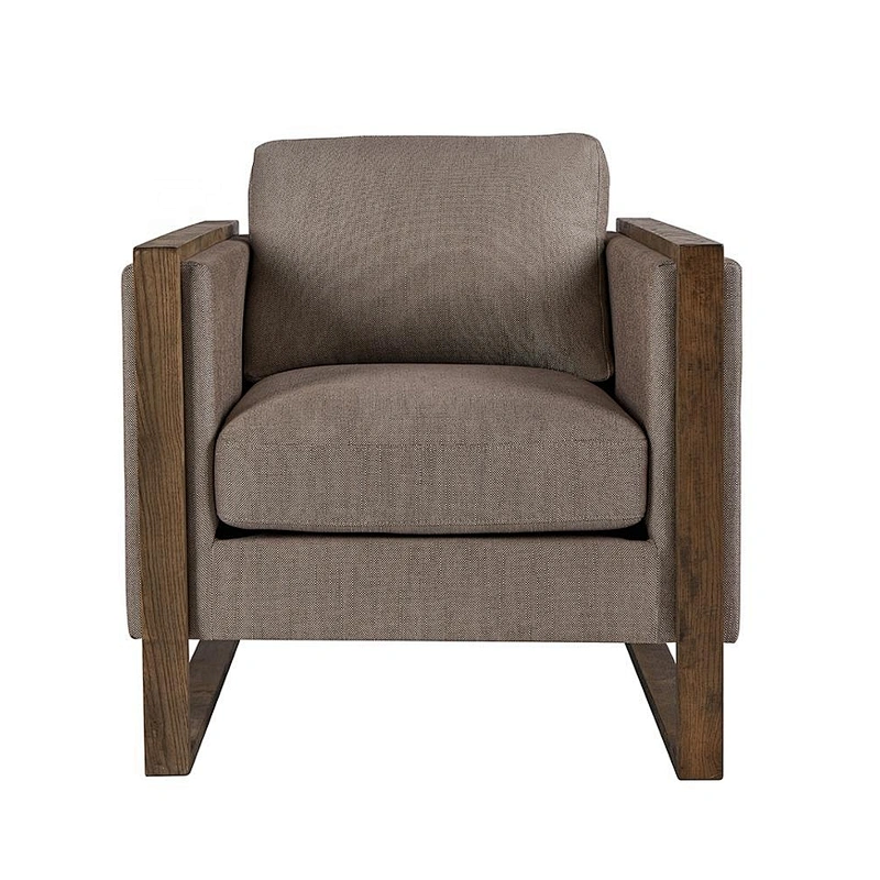 New Model High Quality Living Room Furniture Wooden Frame Grey Velvet  Material Sofa Chair