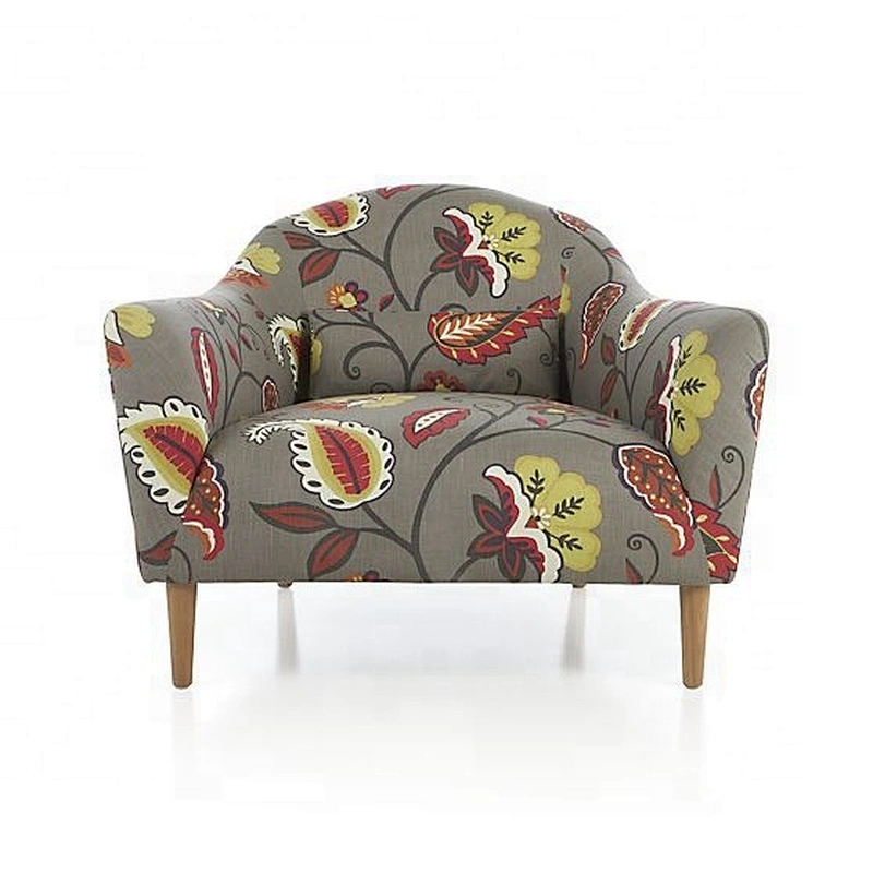Frank furniture Fabric Accent Chair Modern Style Single Sofa Living Room Wooden Lounge Armchair