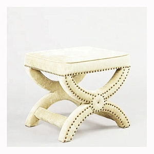 Europe modern Fine workmanship leather tufted stool ottoman bench