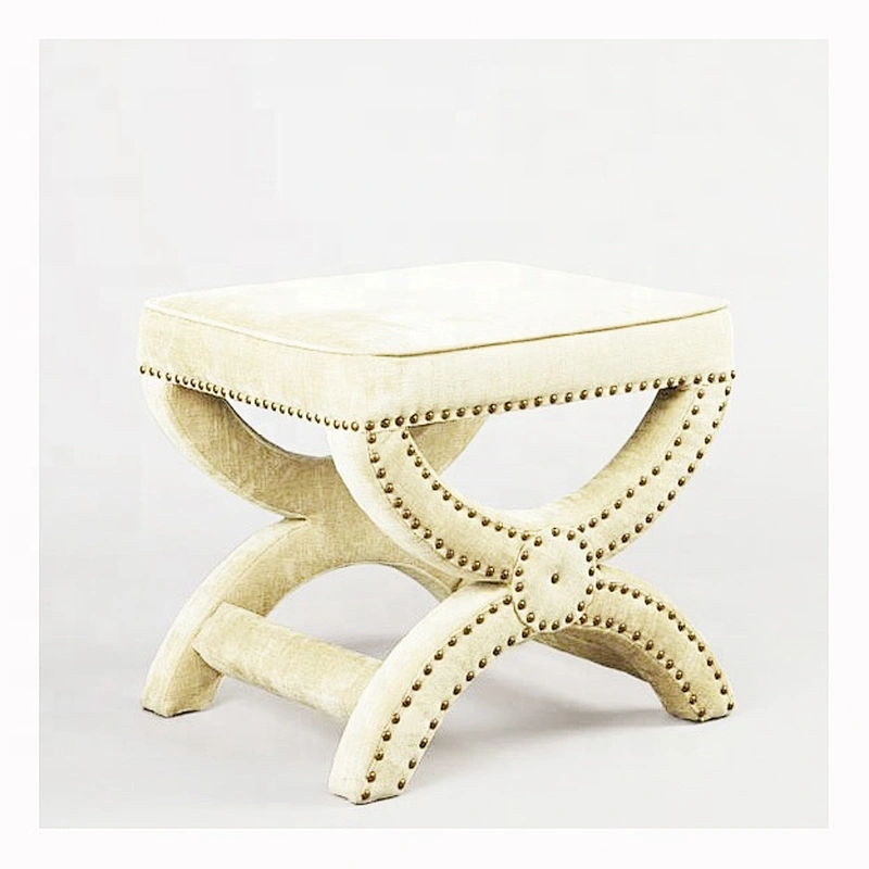 Europe modern Fine workmanship leather tufted stool ottoman bench