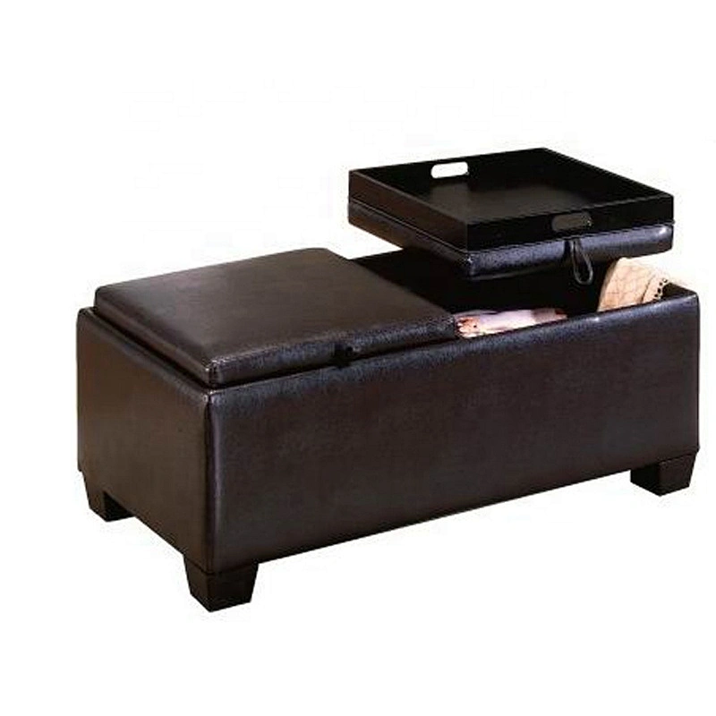 Artificial Leather Factory Wholesale Solid Home Bench Storage Ottoman