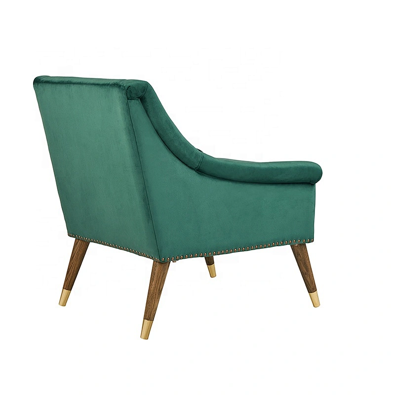 Modern Design Style Single Seat Living Room Furniture Sofa Set Luxury Classic Chair with Wooden Legs