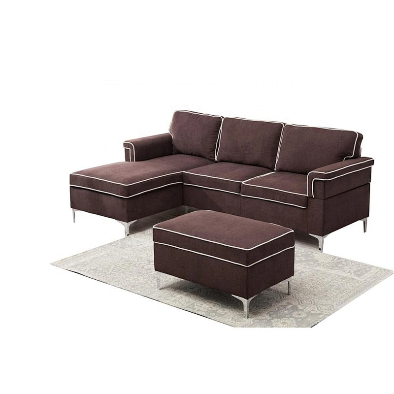 Classic Style Cheap Factory Direct Price Living Room Furniture Sectional  Sofa With Ottoman