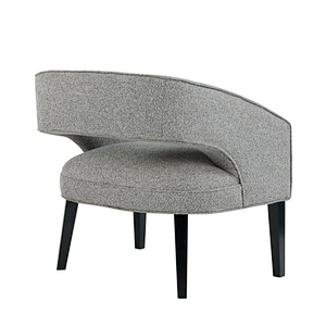 Light gray modern simple and comfortable style pure wooden footstool high quality living room seat chair