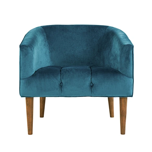 Blue modern luxury style with reasonable pull-button design with armrests wooden living room single chair