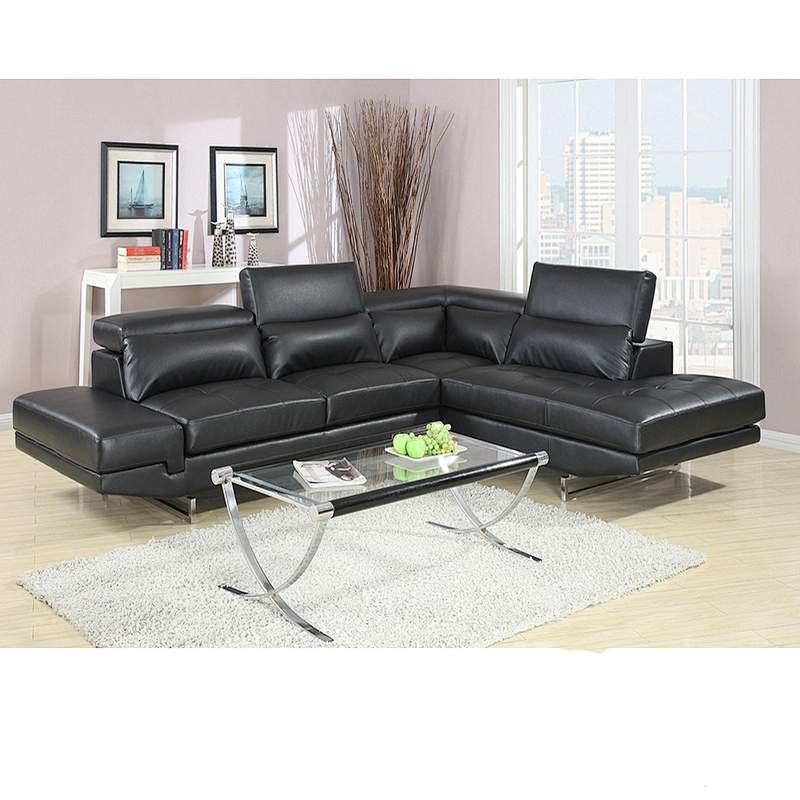 White with brown high quality leather modern beautiful stitching comfortable sponge cushion three as + chaise sofa