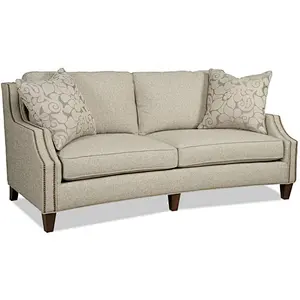 Light brown healthy and comfortable design solid wood feet high quality sponge three-seat sofa