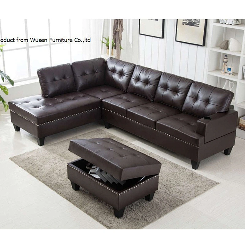 2019 Modern Design Sectional Sofa with Bubble Nail Corner Sofa Set