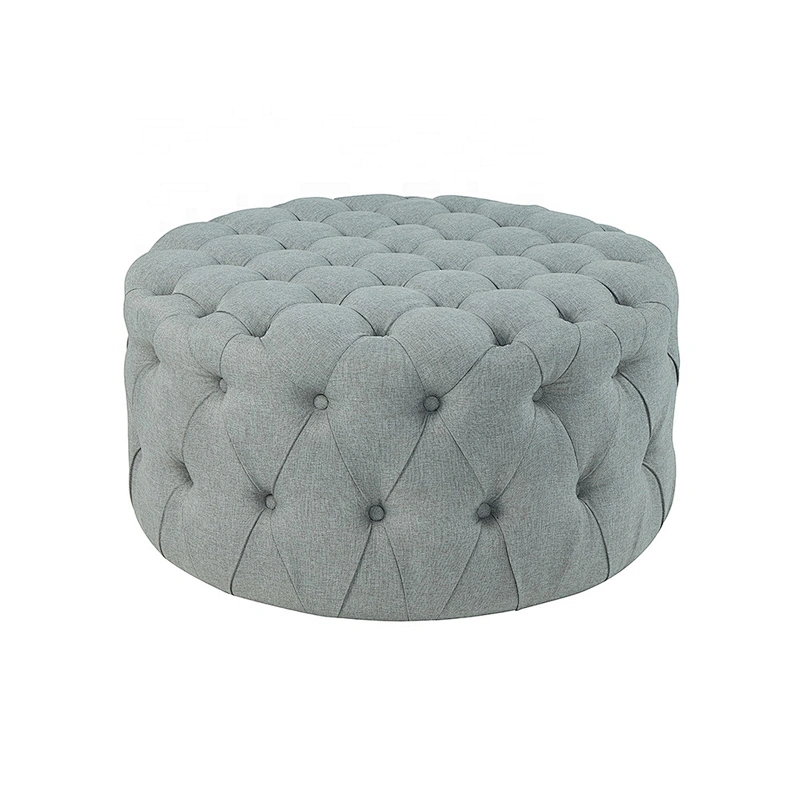High Quality round storage ottoman OEM leather and fabric round ottoman storage ottoma stool