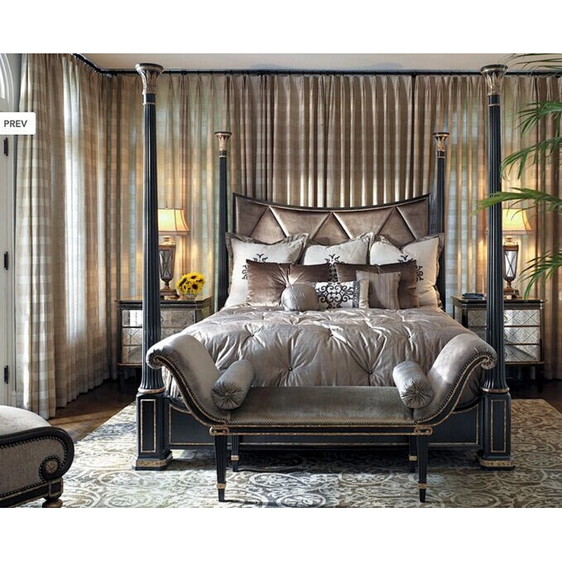 Cheap factory direct price  fabricdouble upholstered home furniture bedroom set