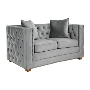 Modern gray comfortable sponge cushion high quality solid wood production living room 3+2 sectional sofa