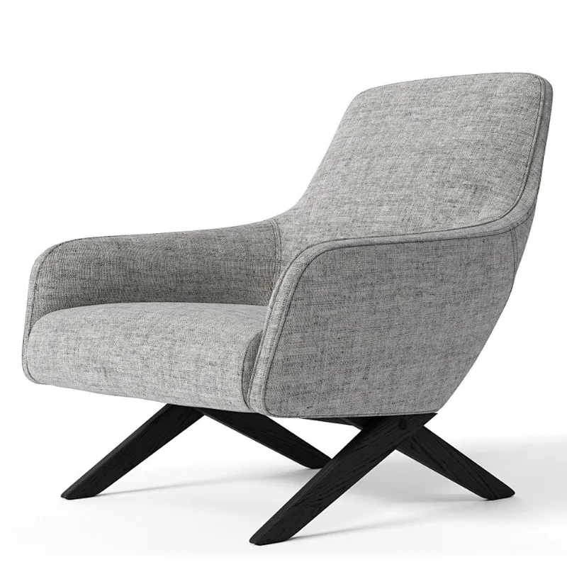 Frank furniture Modern style living room wooden frame fabric or leather relax arm chair accent sofa leisure chair
