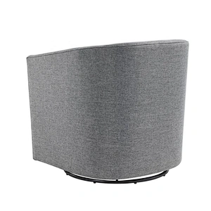 Cheap Price Living Room Furniture  Grey Linen Material Simple Rotatable Sofa Chair