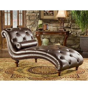 High Quality Simple and Elegant Chaise Design Customized Material Indoor Furniture Fabric Chaise Lounge with Nails Chaise