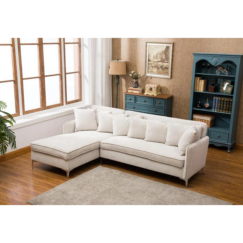 Furniture supplier French style L shaped leather sofa set living room furniture  factory price sofa living room