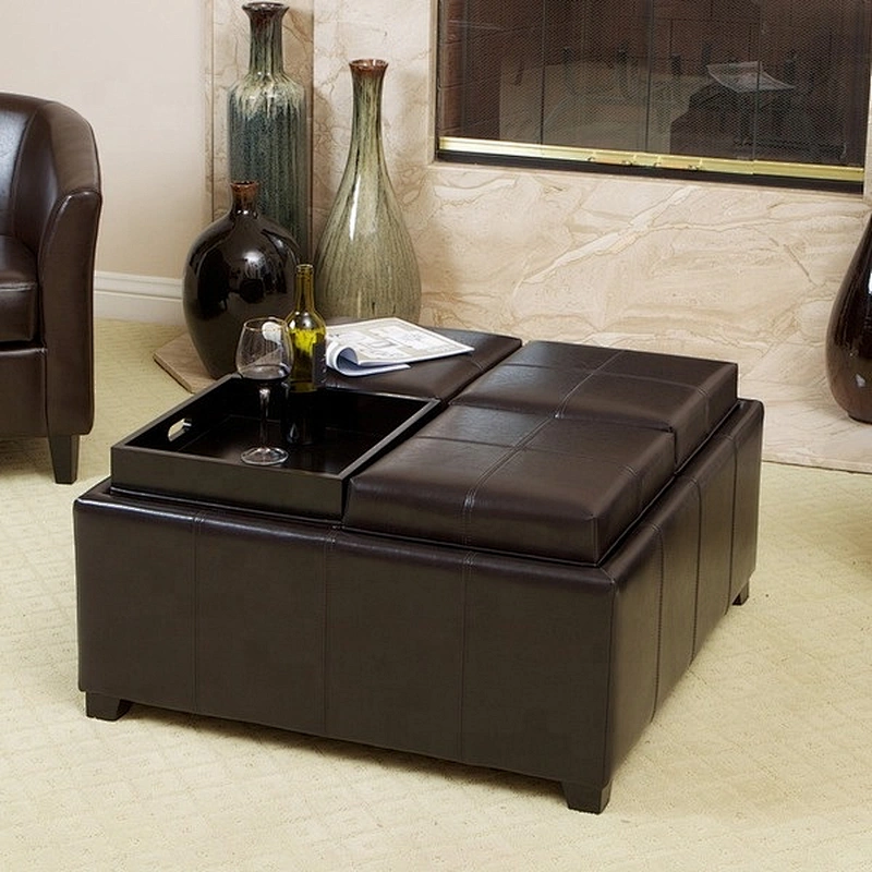 Furniture factory low price bedroom furniture ottoman hot selling modern square storage ottoman