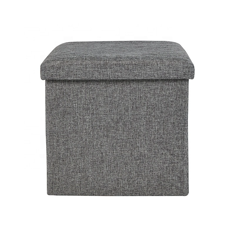 Folding Storage Square Ottoman Seat Stool Box Footrest