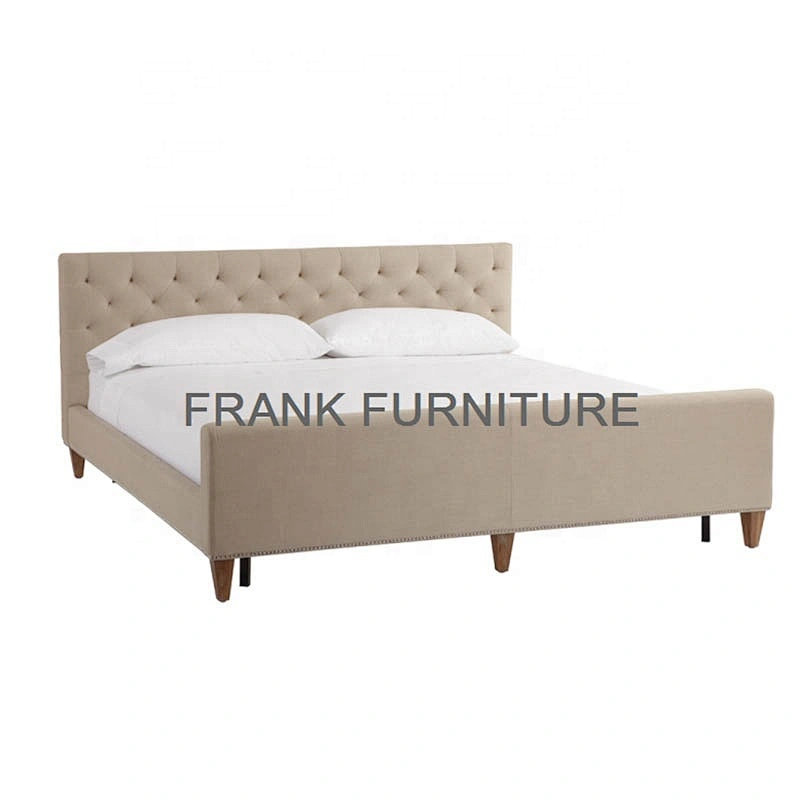 Latest Double Design Slat Wood Furniture Bed