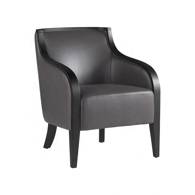 Modern design leather accent chair living room chairs high quality wood armchair