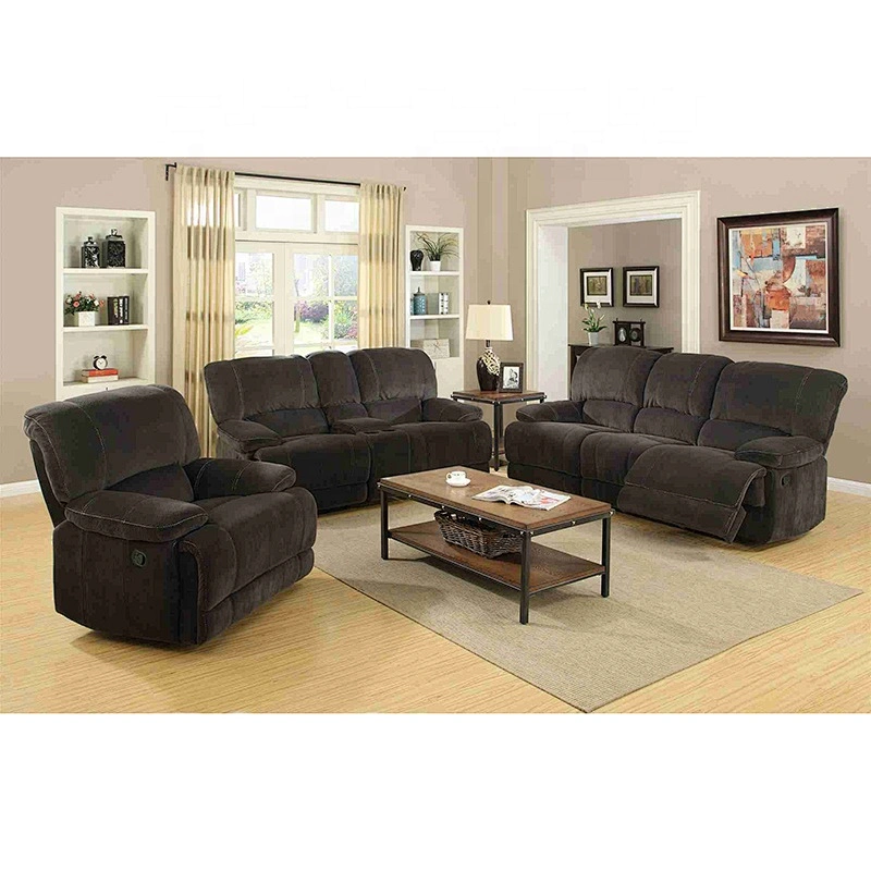 Hot selling corner recliner sofa with cup holder fabric and leather recliner sofa home furniture sectional trend recliner chair